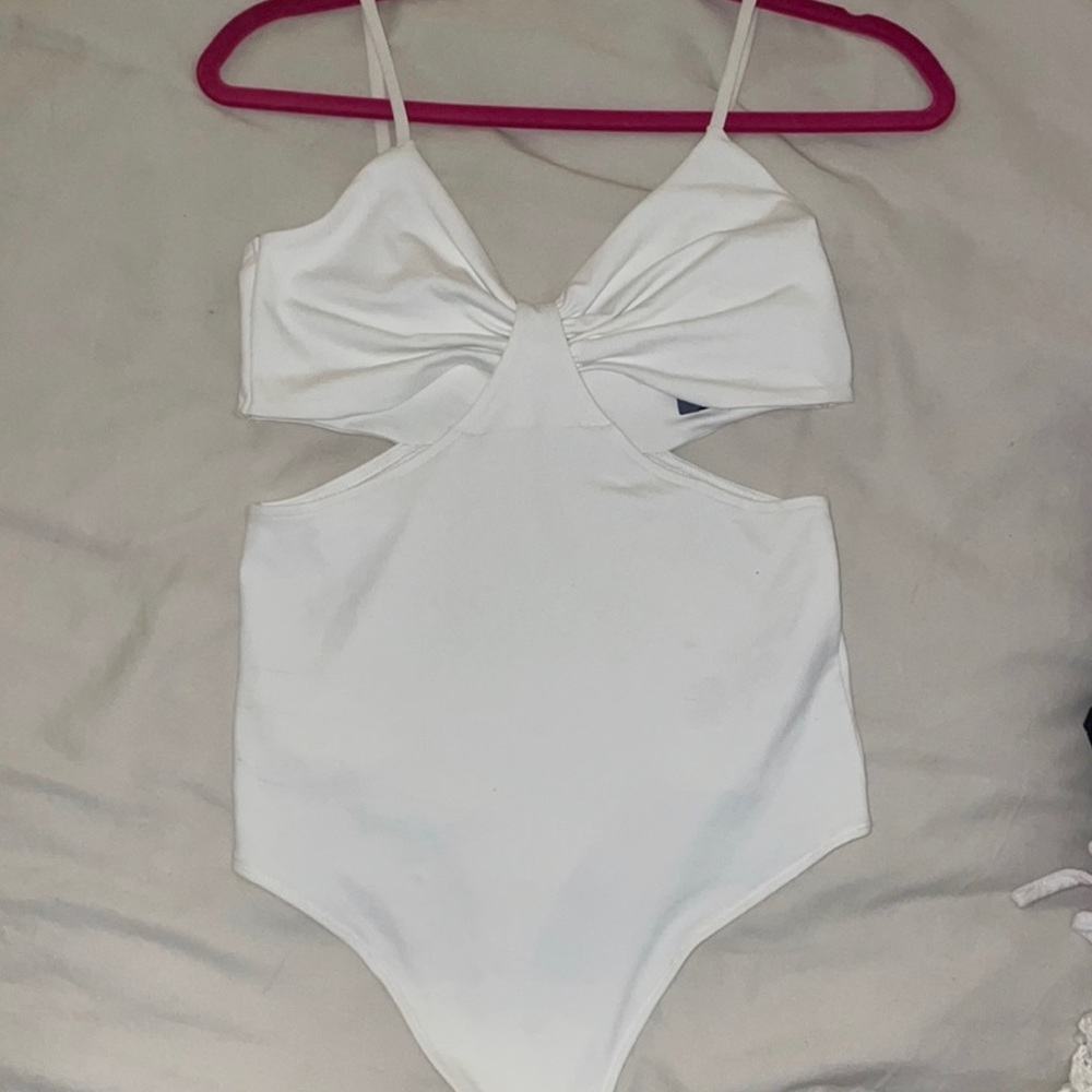 Abercrombie White Cutout Bodysuit